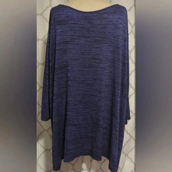 Catherine's Asymmetrical Embellished V-neck Sweater Purple Black Size 4X - Picture 2 of 6